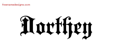 Dorthey Old English Name Tattoo Designs