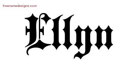 Ellyn Old English Name Tattoo Designs