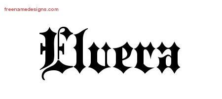 Elvera Old English Name Tattoo Designs