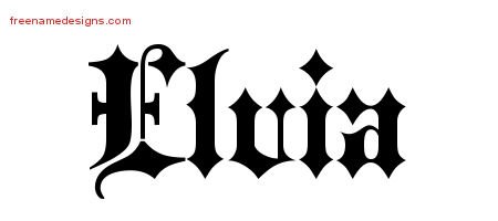 Elvia Old English Name Tattoo Designs