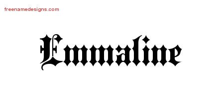 Emmaline Old English Name Tattoo Designs
