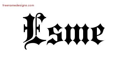 Esme Old English Name Tattoo Designs