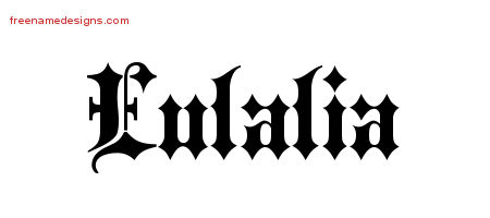 Eulalia Old English Name Tattoo Designs