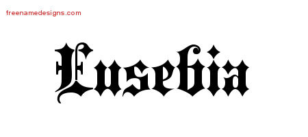 Eusebia Old English Name Tattoo Designs