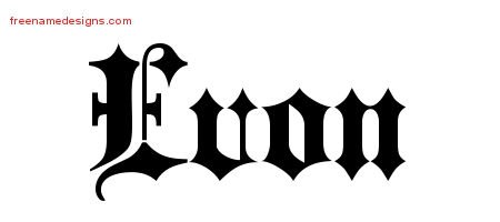 Evon Old English Name Tattoo Designs
