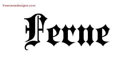 Ferne Old English Name Tattoo Designs