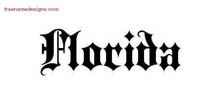 Florida Old English Name Tattoo Designs