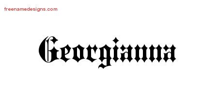 Georgianna Old English Name Tattoo Designs