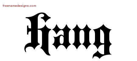 Hang Old English Name Tattoo Designs