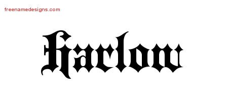 Harlow Old English Name Tattoo Designs