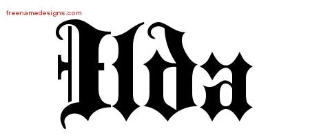 Ilda Old English Name Tattoo Designs