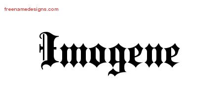 Imogene Old English Name Tattoo Designs