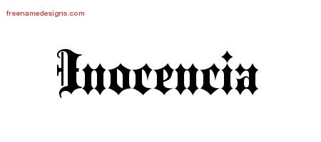 Inocencia Old English Name Tattoo Designs