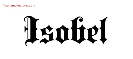 Isobel Old English Name Tattoo Designs
