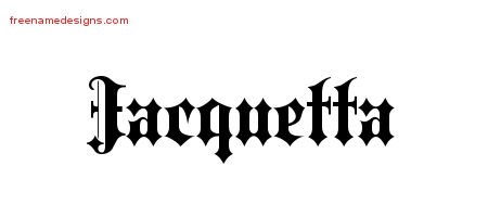 Jacquetta Old English Name Tattoo Designs