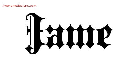 Jame Old English Name Tattoo Designs