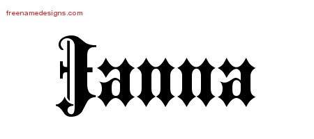 Janna Old English Name Tattoo Designs