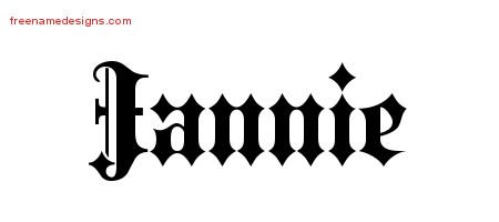 Jannie Old English Name Tattoo Designs