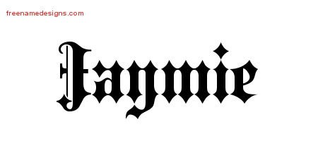 Jaymie Old English Name Tattoo Designs