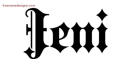 Jeni Old English Name Tattoo Designs