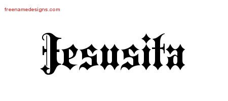 Jesusita Old English Name Tattoo Designs
