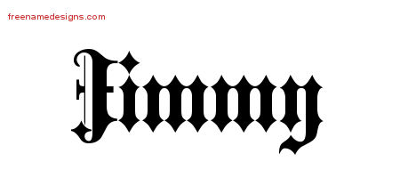 Jimmy Old English Name Tattoo Designs