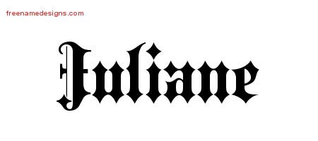 Juliane Old English Name Tattoo Designs