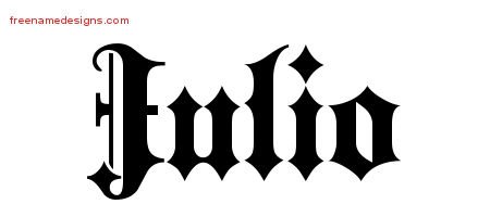 Julio Old English Name Tattoo Designs