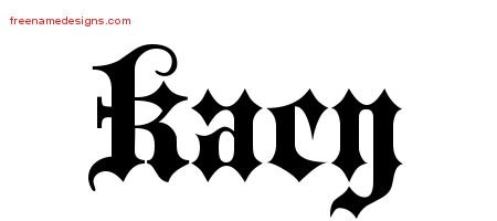 Kacy Old English Name Tattoo Designs