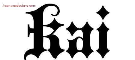 Kai Old English Name Tattoo Designs