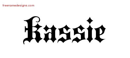 Kassie Old English Name Tattoo Designs