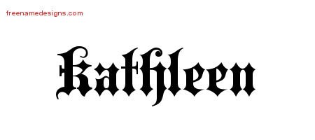 Kathleen Old English Name Tattoo Designs