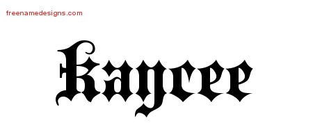 Kaycee Old English Name Tattoo Designs