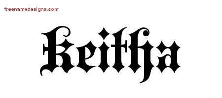 Keitha Old English Name Tattoo Designs