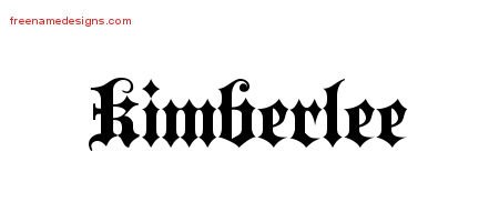Kimberlee Old English Name Tattoo Designs