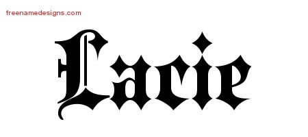 Lacie Old English Name Tattoo Designs