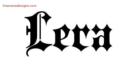 Lera Old English Name Tattoo Designs