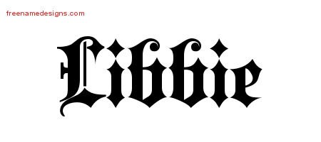 Libbie Old English Name Tattoo Designs