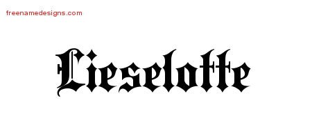 Lieselotte Old English Name Tattoo Designs