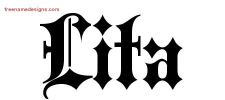 Lita Old English Name Tattoo Designs