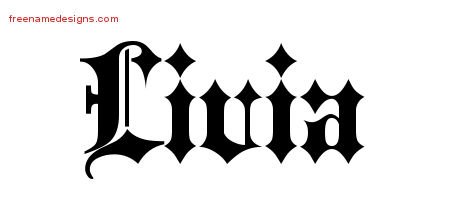 Livia Old English Name Tattoo Designs
