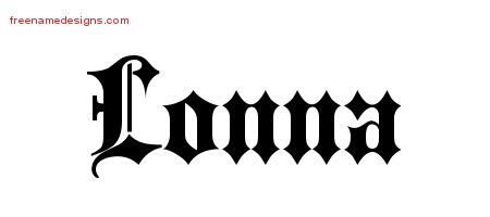 Lonna Old English Name Tattoo Designs