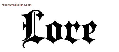 Lore Old English Name Tattoo Designs