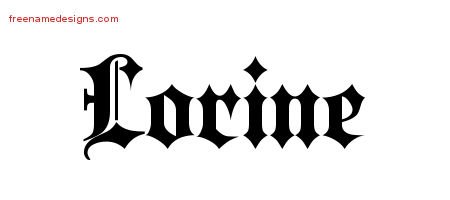 Lorine Old English Name Tattoo Designs