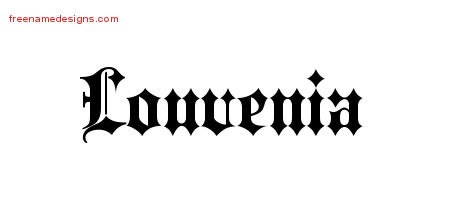 Louvenia Old English Name Tattoo Designs