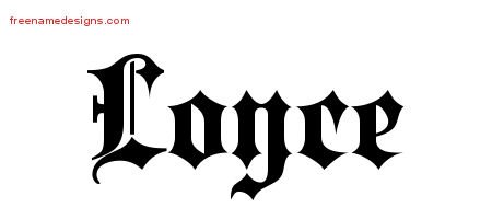 Loyce Old English Name Tattoo Designs