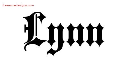 Lynn Old English Name Tattoo Designs