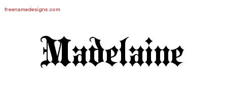 Madelaine Old English Name Tattoo Designs