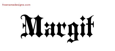 Margit Old English Name Tattoo Designs