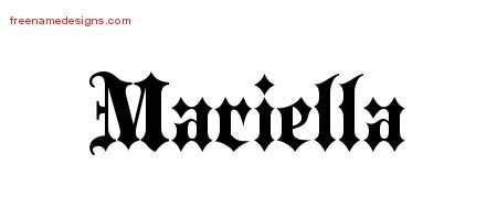 Mariella Old English Name Tattoo Designs